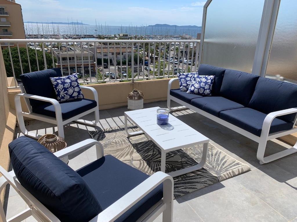 L'Effet Mer, Duplex Sur Le Port Avec Ses 2 Terrasses Vue Mer Hyères Eksteriør bilde